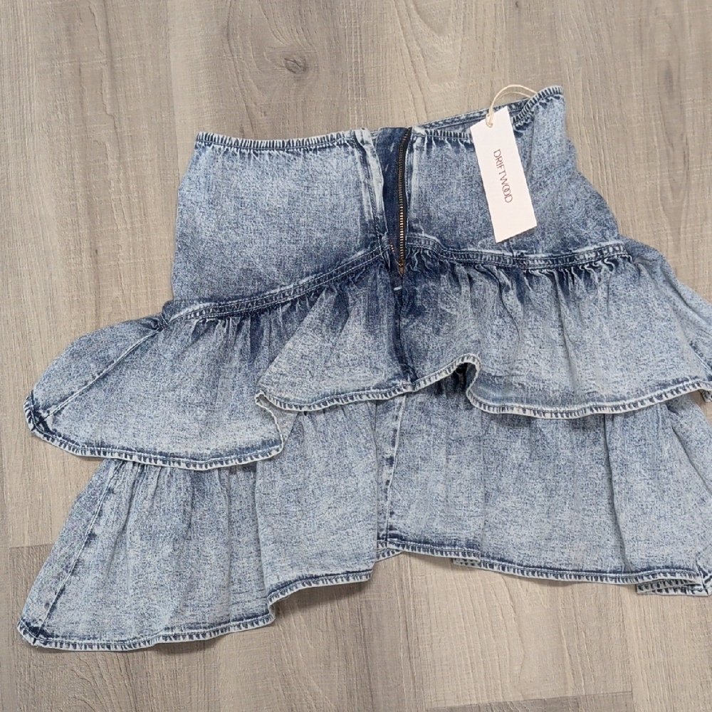 DRIFTWOOD Light Wash Denim Midi Skirt - Picture 2 of 3